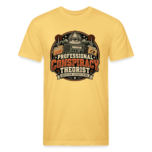 Professional Conspiracy Theorist – Men’s Fitted Graphic T-Shirt - pastel yellow