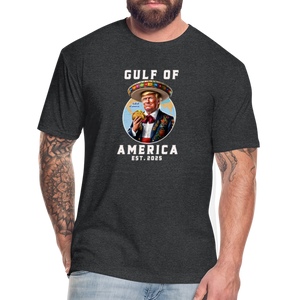 Gulf of America Funny Fitted Cotton/Poly T-Shirt by Next Level - heather black