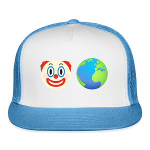 Clown World Trucker Hat - white/blue