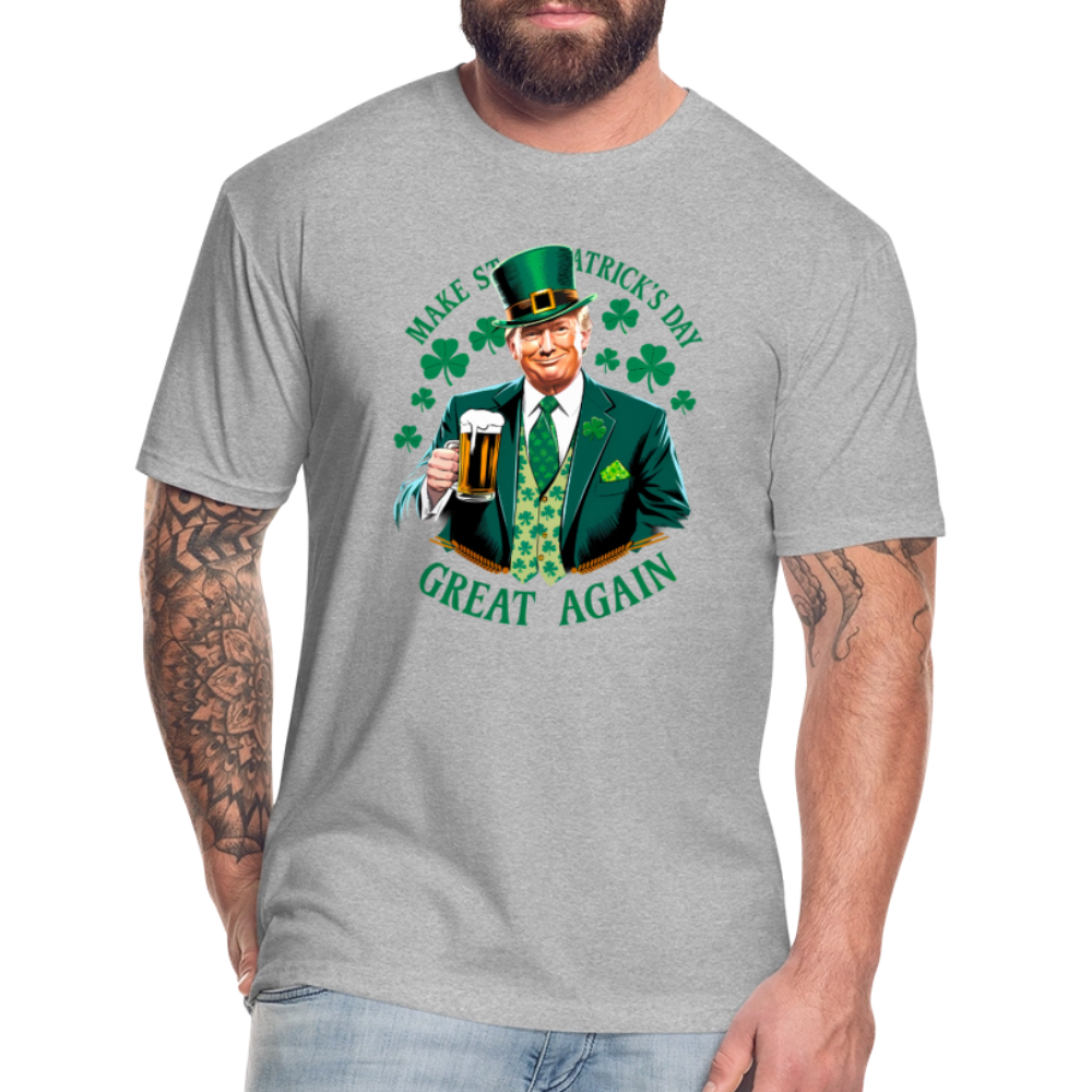 Make St. Patrick's Day Great Again Fitted Cotton/Poly T-Shirt by Next Level - heather gray