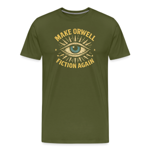 Make Orwell Fiction Again Men's Premium T-Shirt - olive green