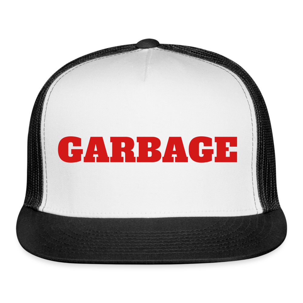 Garbage Trucker Hat - white/black