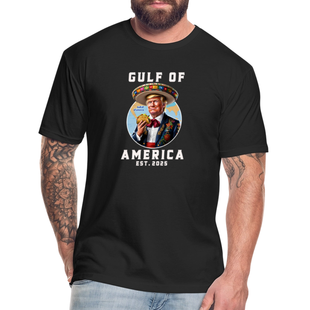 Gulf of America Funny Fitted Cotton/Poly T-Shirt by Next Level - black