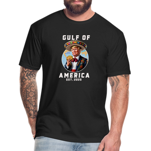 Gulf of America Funny Fitted Cotton/Poly T-Shirt by Next Level - black