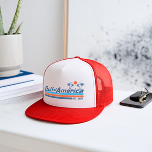 Gulf of America Trucker Hat - white/red