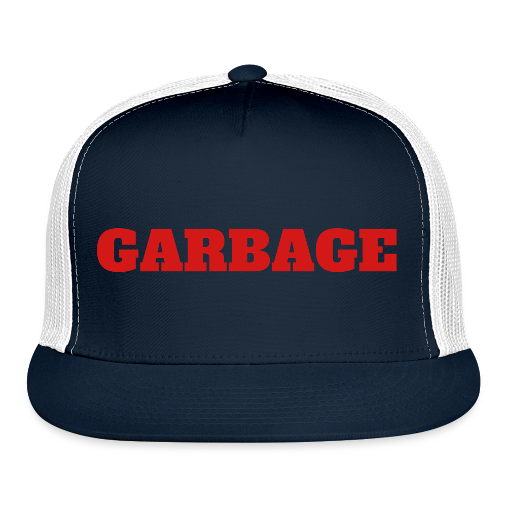 Garbage Trucker Hat - navy/white