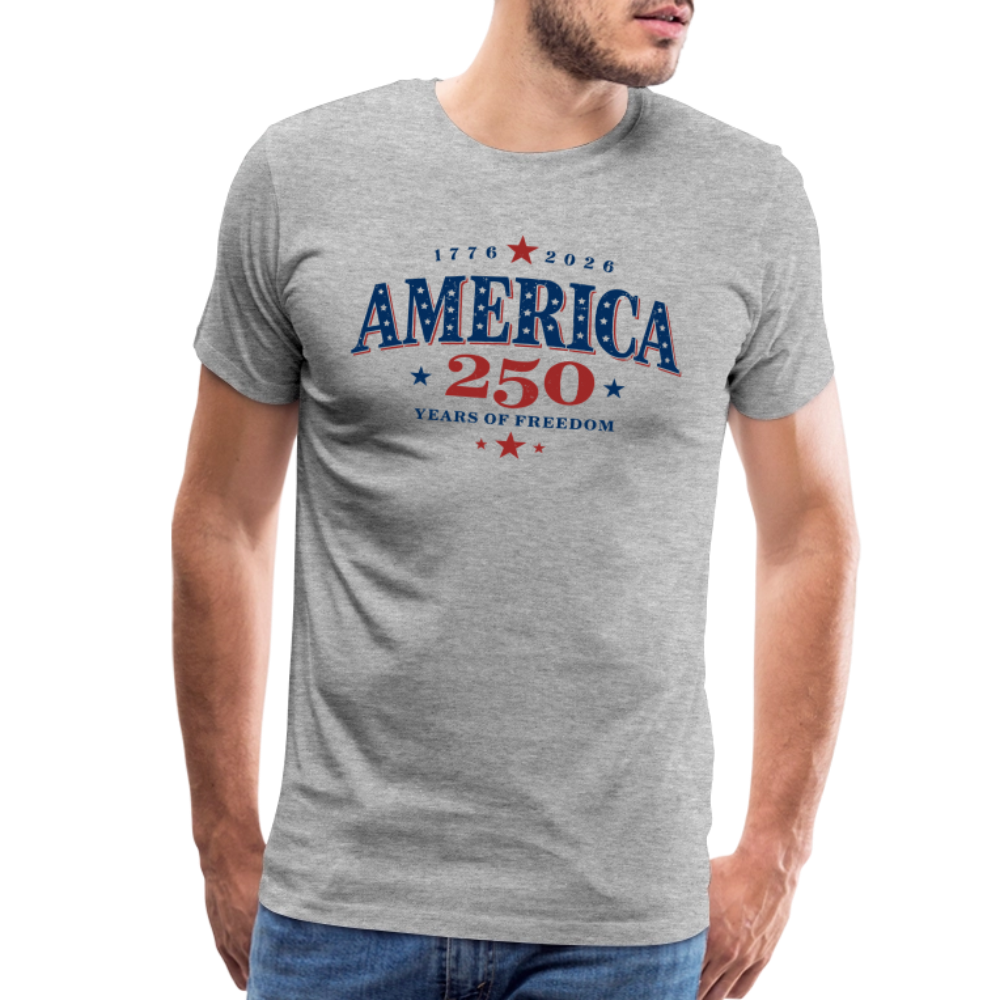 America 250 Years Freedom Retro Americana Men's Premium T-Shirt - heather gray