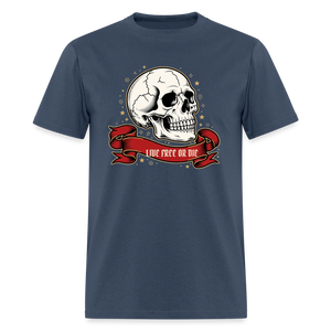 Live Free or Die Skull Classic T-Shirt -  blue dusk