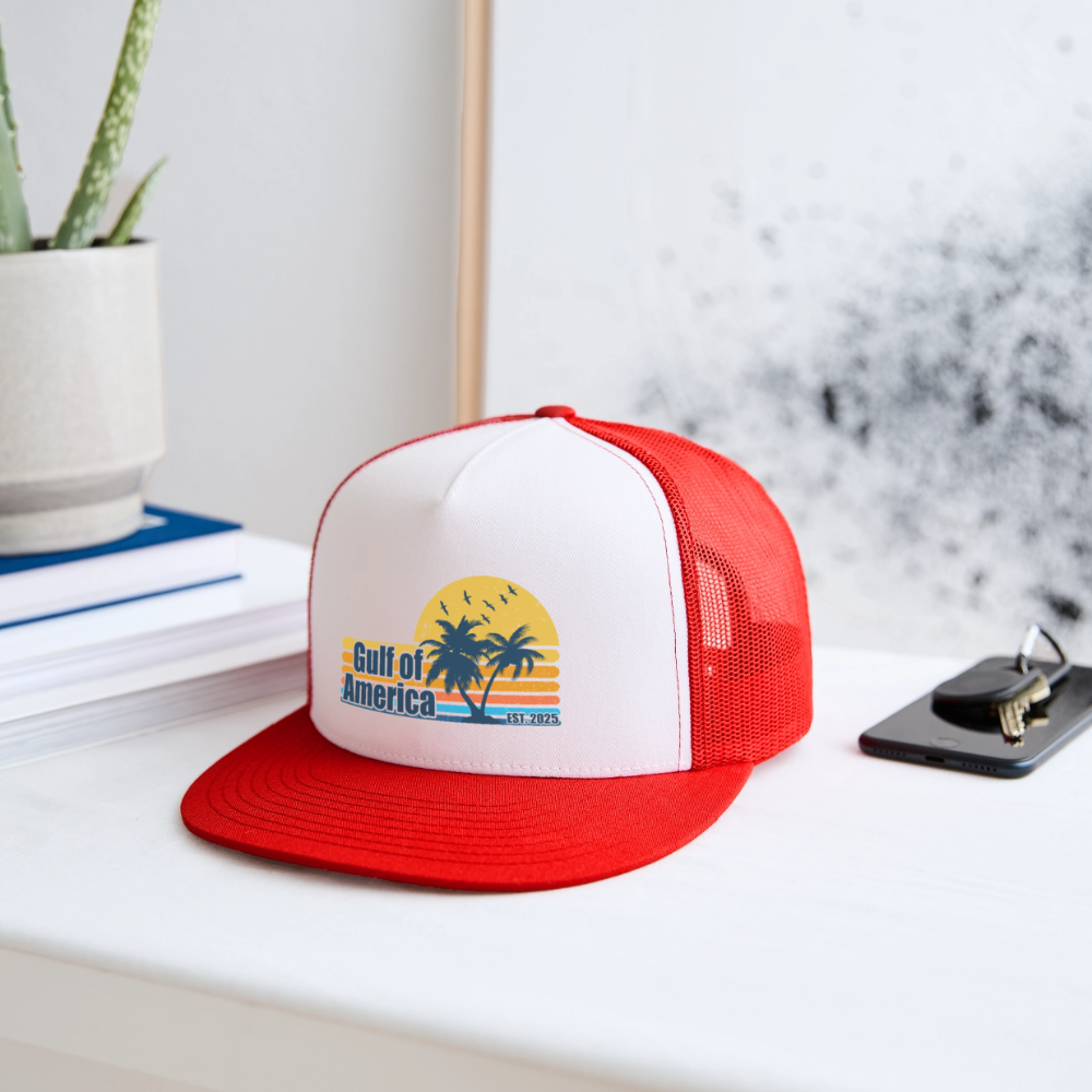 Gulf of America v3 Trucker Hat - white/red