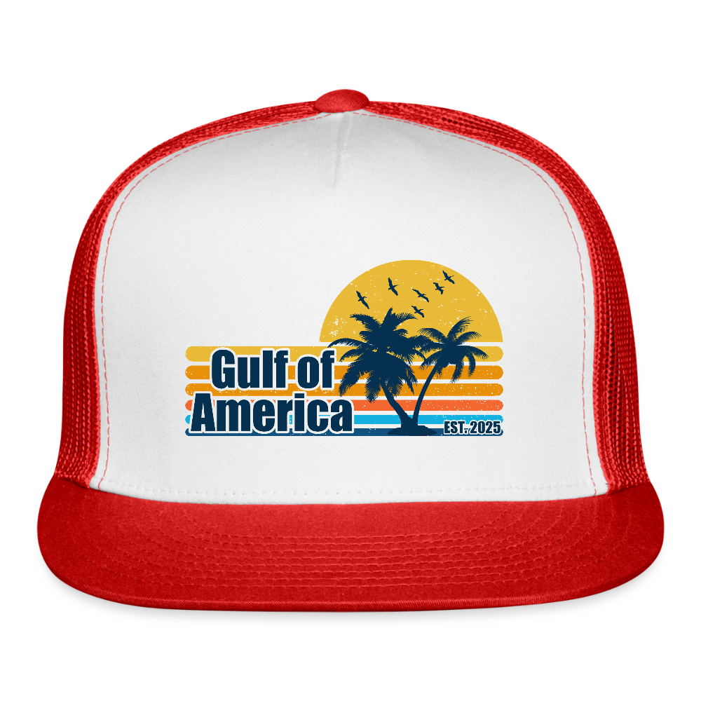 Gulf of America v3 Trucker Hat - white/red