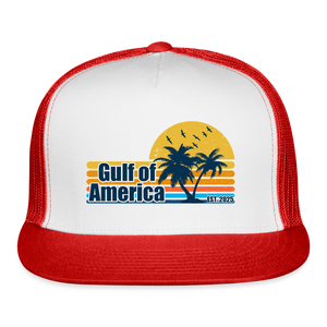 Gulf of America v3 Trucker Hat - white/red