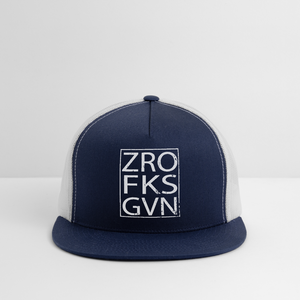 Zero Fucks Given Trucker Hat - navy/white