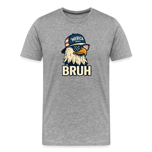 Funny Bruh Patriotic Eagle Men's Premium T-Shirt - heather gray