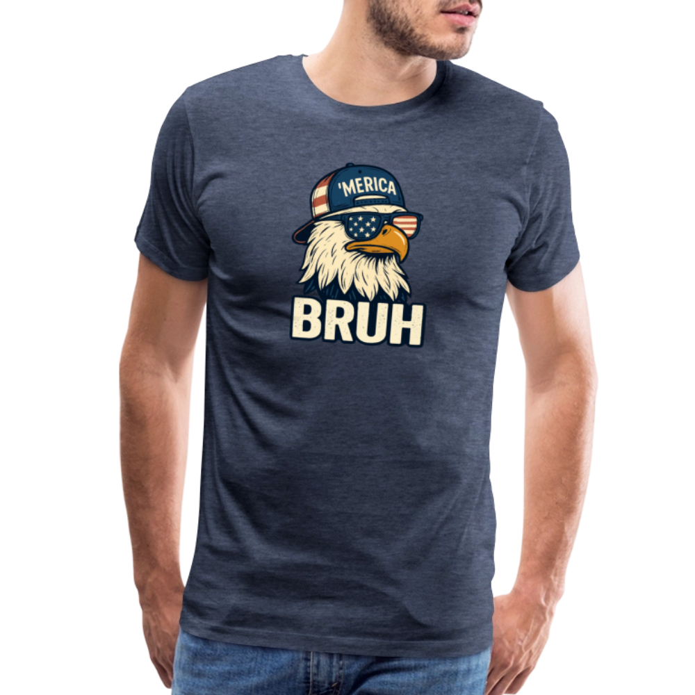 Funny Bruh Patriotic Eagle Men's Premium T-Shirt - heather blue