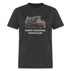 Merry Christmas, Snowflakes Vintage Truck Classic T-Shirt - heather black