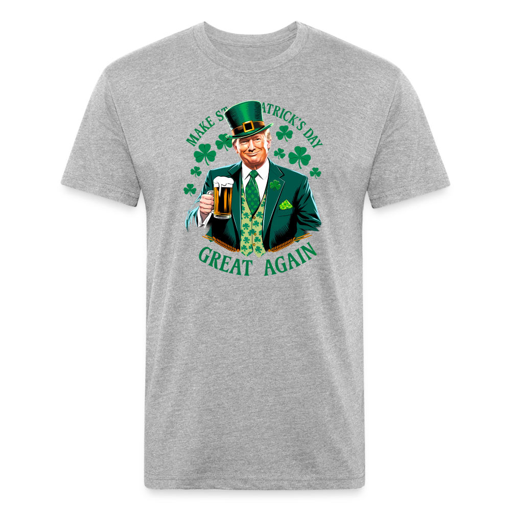 Make St. Patrick's Day Great Again Fitted Cotton/Poly T-Shirt by Next Level - heather gray