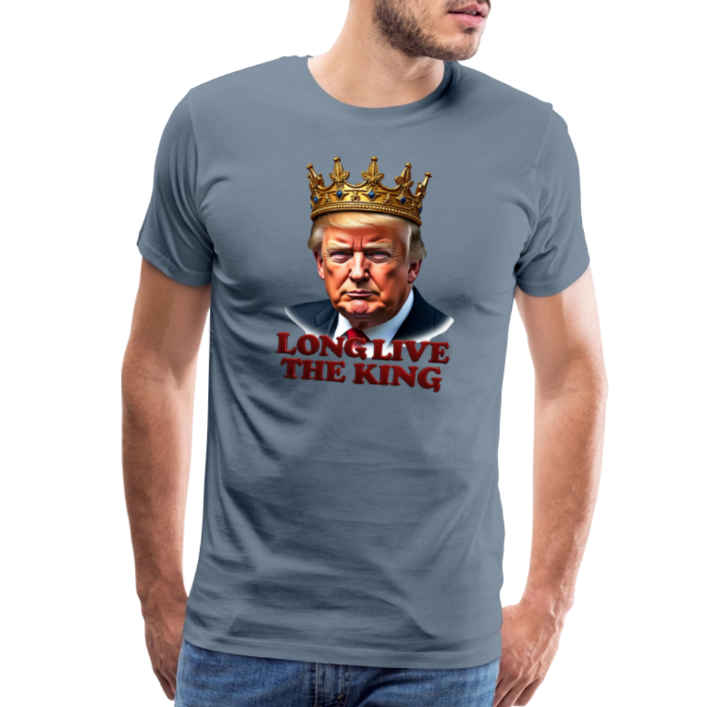 Donald Trump "Long Live The King" Men's Premium T-Shirt - steel blue