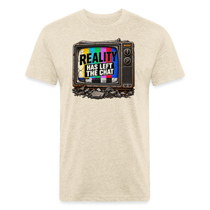 Reality Has Left the Chat – Men's Fitted Retro TV Graphic T-Shirt - heather cream