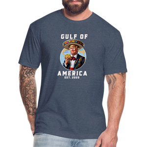 Gulf of America Funny Fitted Cotton/Poly T-Shirt by Next Level - heather navy