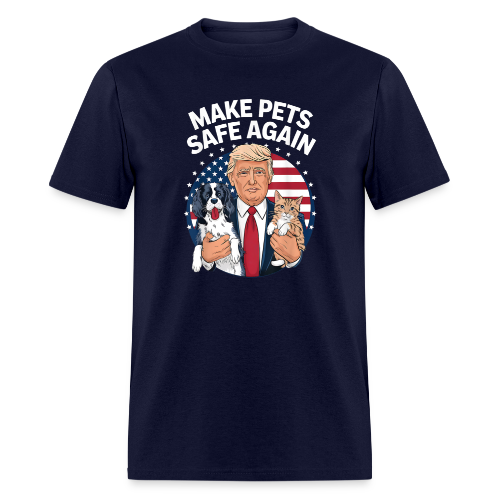 Make Pets Safe Again Trump Funny Classic T-Shirt - navy