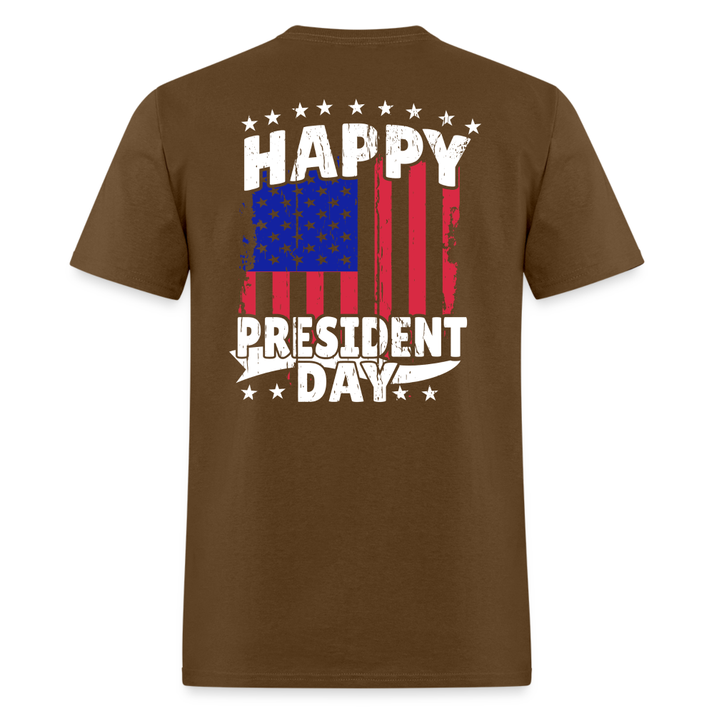 Happy President Day (Back Print) Unisex Classic T-Shirt - brown