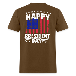 Happy President Day (Back Print) Unisex Classic T-Shirt - brown