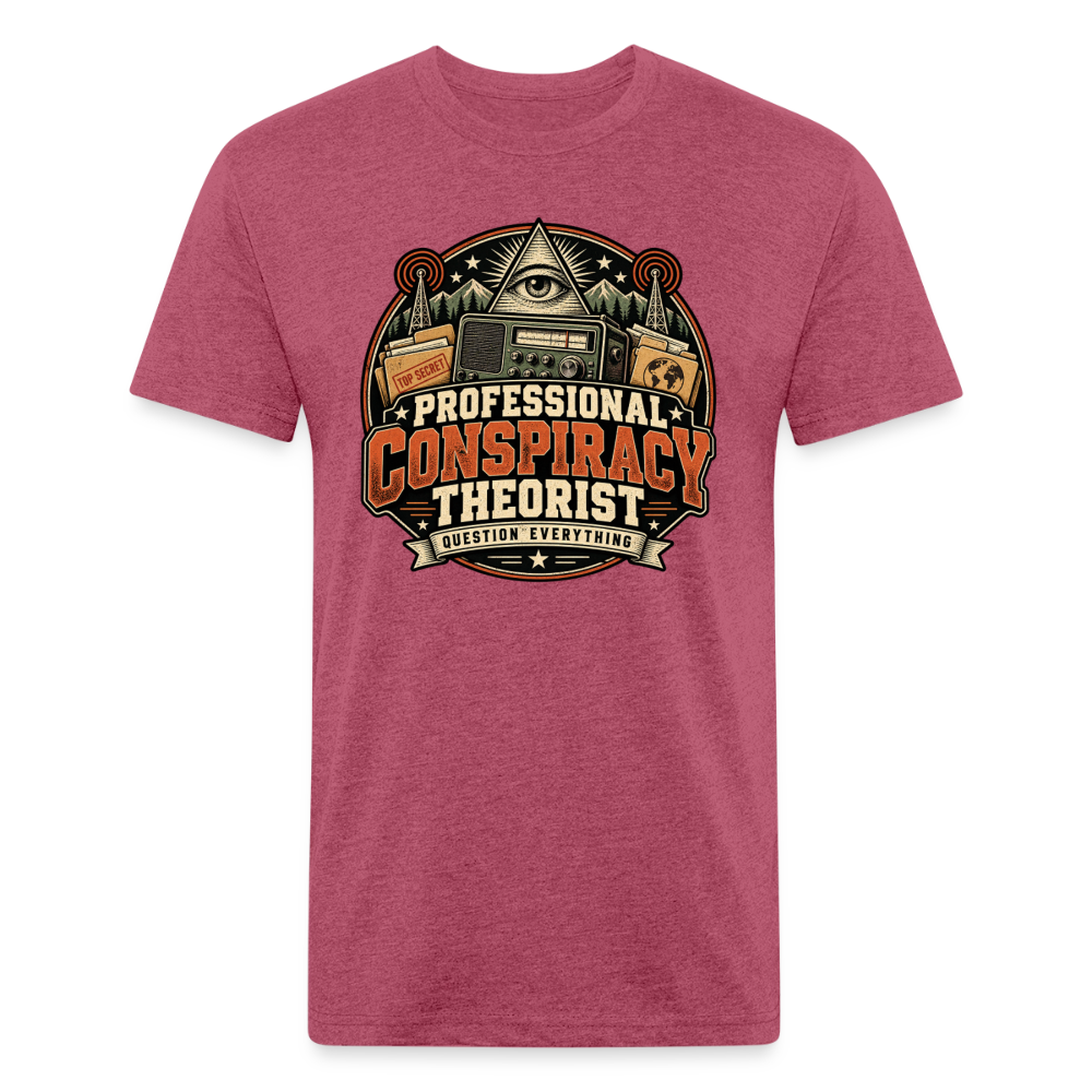 Professional Conspiracy Theorist – Men’s Fitted Graphic T-Shirt - heather burgundy
