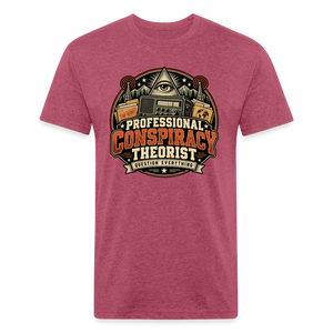 Professional Conspiracy Theorist – Men’s Fitted Graphic T-Shirt - heather burgundy