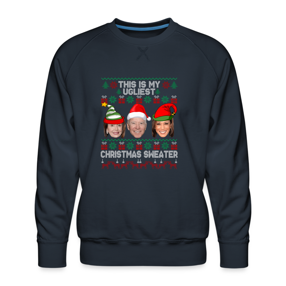 This Is My Ugliest Christmas Sweater Men’s Premium Sweatshirt - navy