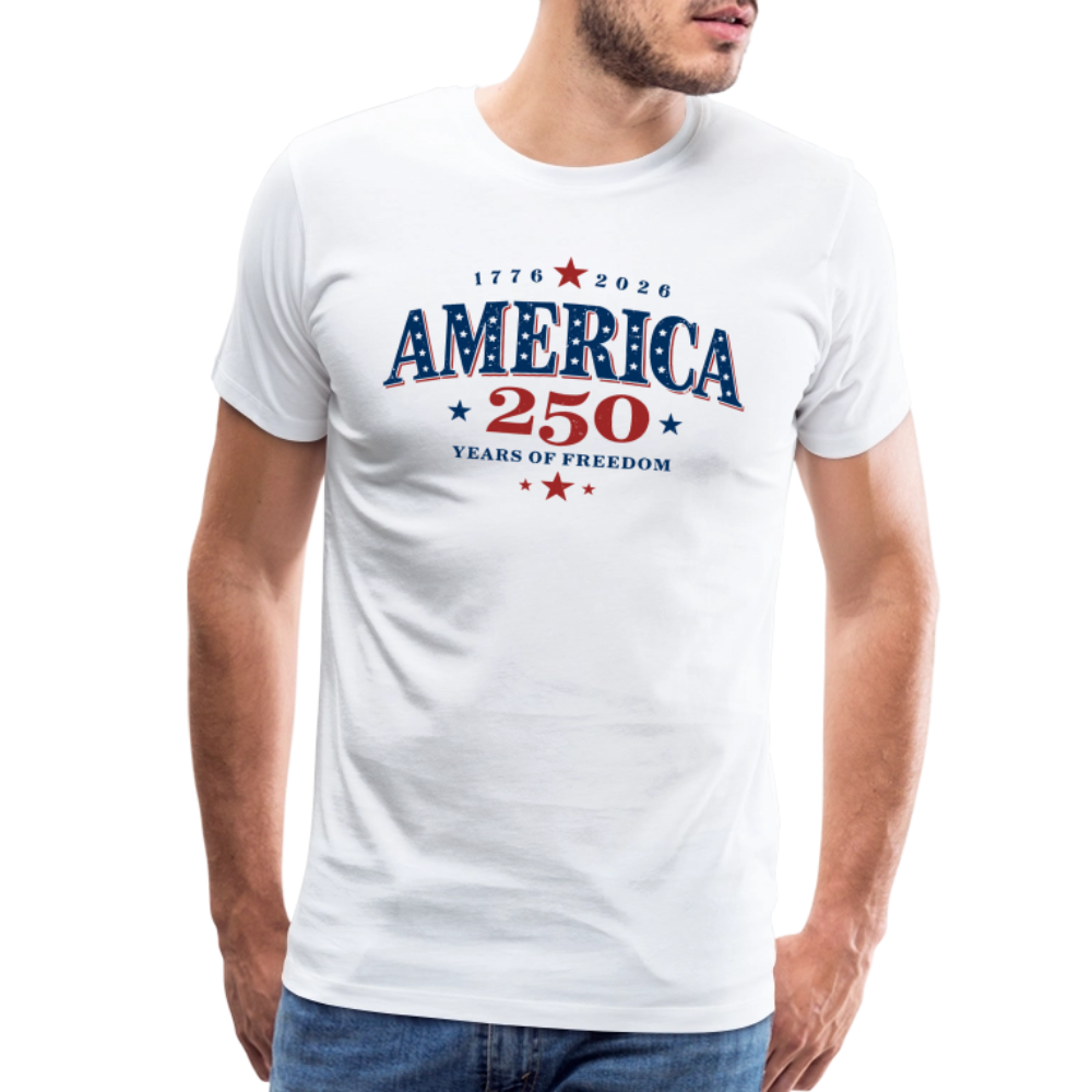 America 250 Years Freedom Retro Americana Men's Premium T-Shirt - white