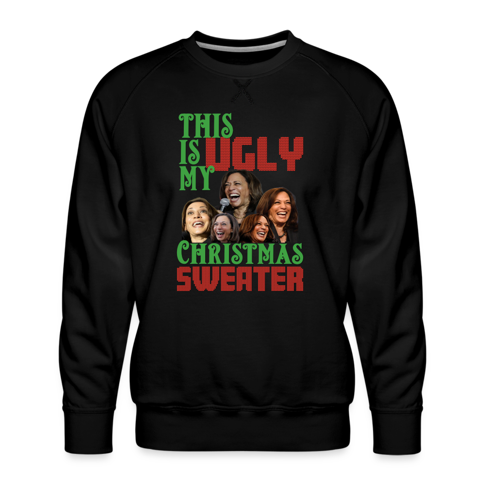 This Is My Ugly Christmas Sweater Funny Kamala Men’s Premium Sweatshirt - black