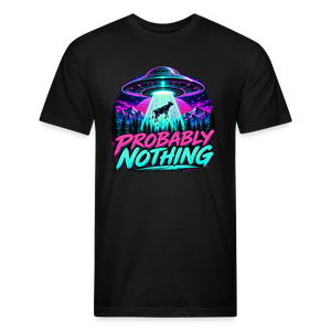 Probably Nothing UFO Alien Abduction – Men's Fitted Graphic T-Shirt - black