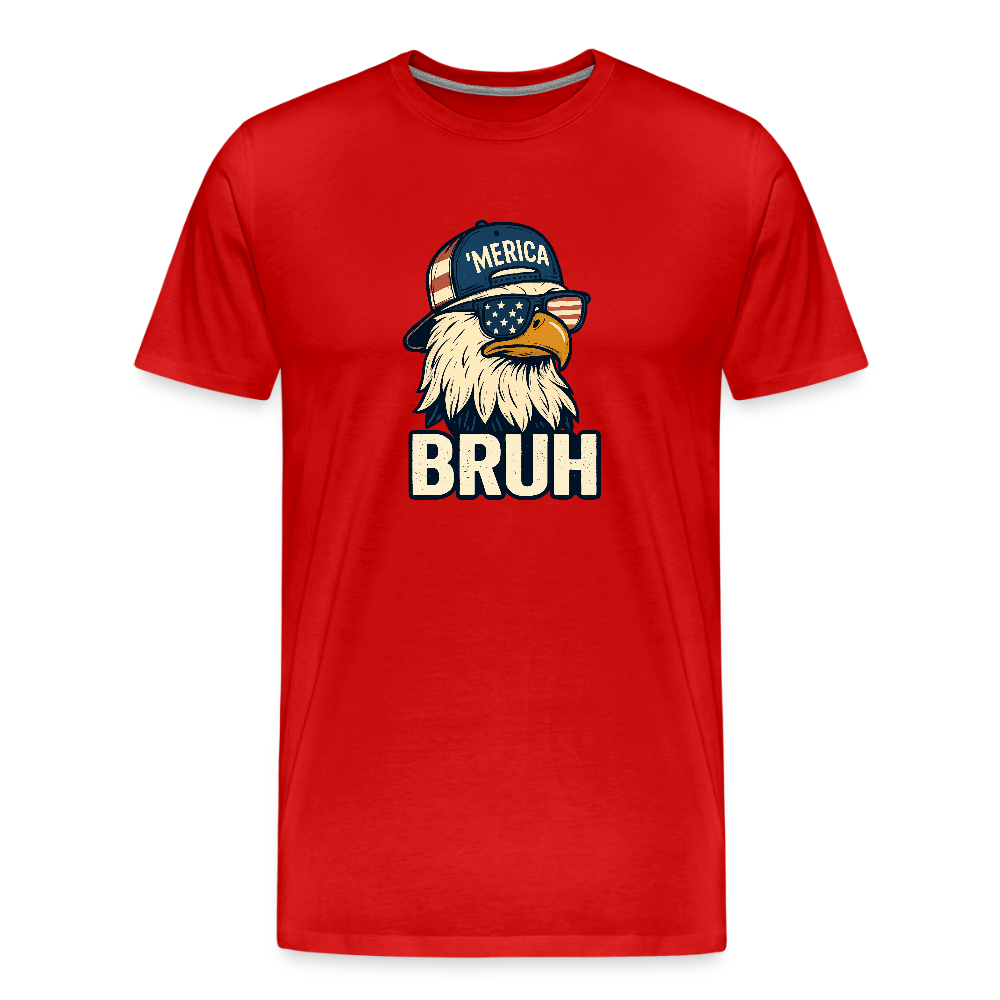 Funny Bruh Patriotic Eagle Men's Premium T-Shirt - red