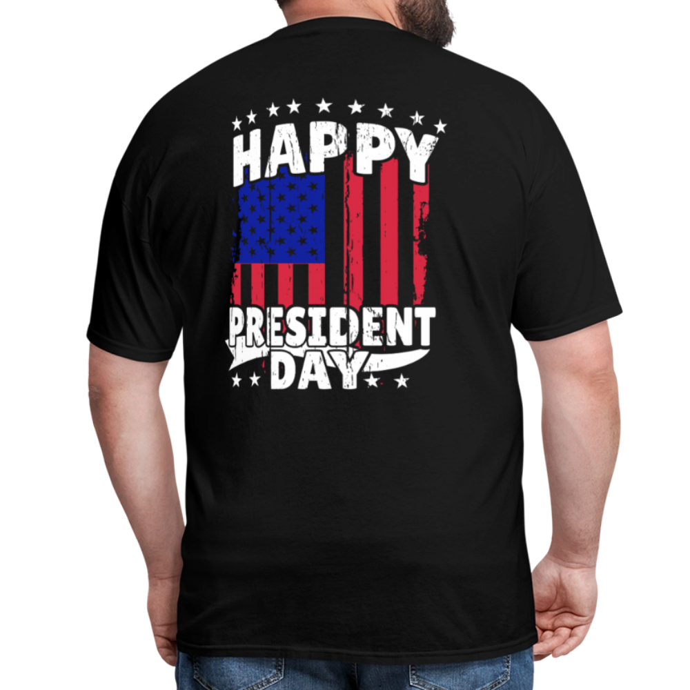 Happy President Day (Back Print) Unisex Classic T-Shirt - black