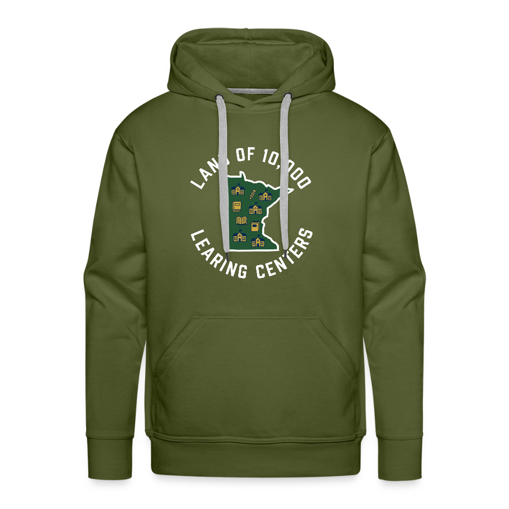 Land of 10,000 Learning Centers Funny Men’s Premium Hoodie - olive green