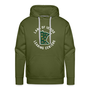 Land of 10,000 Learning Centers Funny Men’s Premium Hoodie - olive green