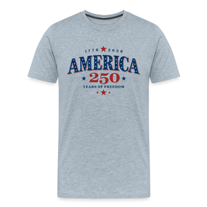America 250 Years Freedom Retro Americana Men's Premium T-Shirt - heather ice blue