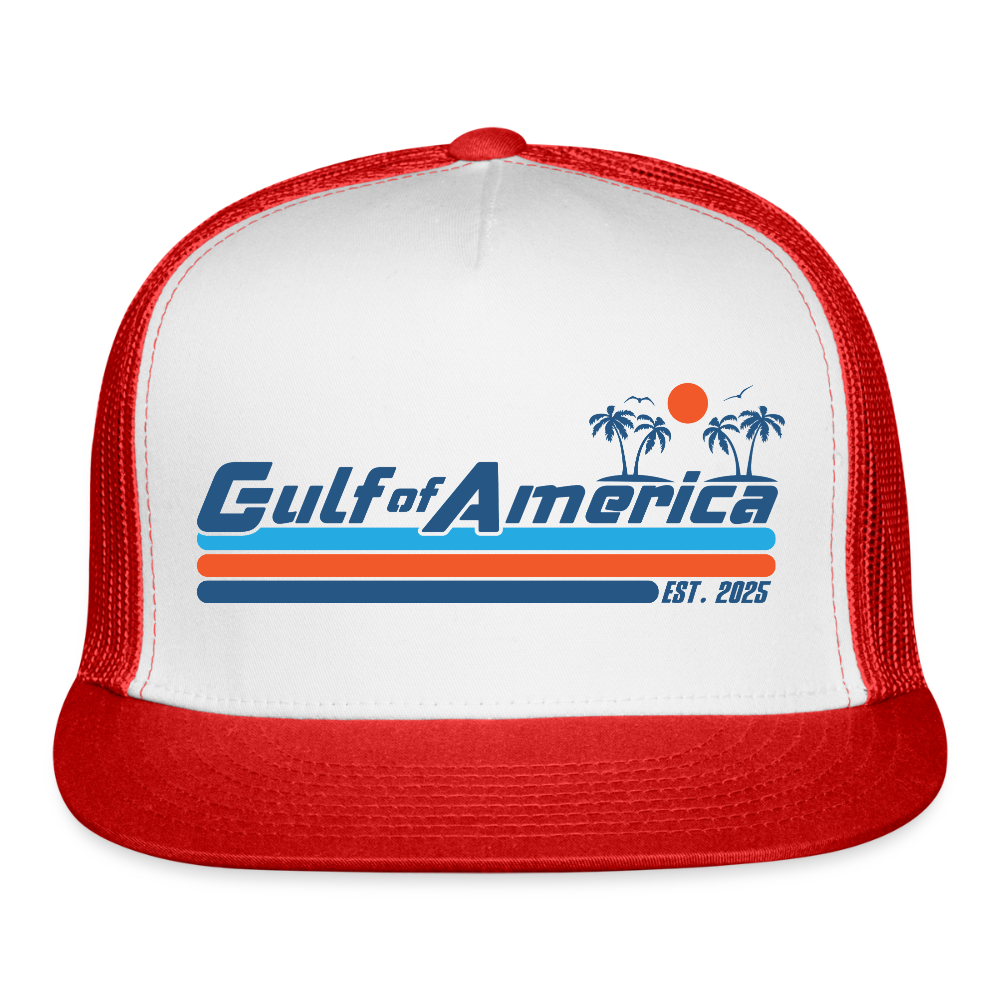 Gulf of America Trucker Hat - white/red