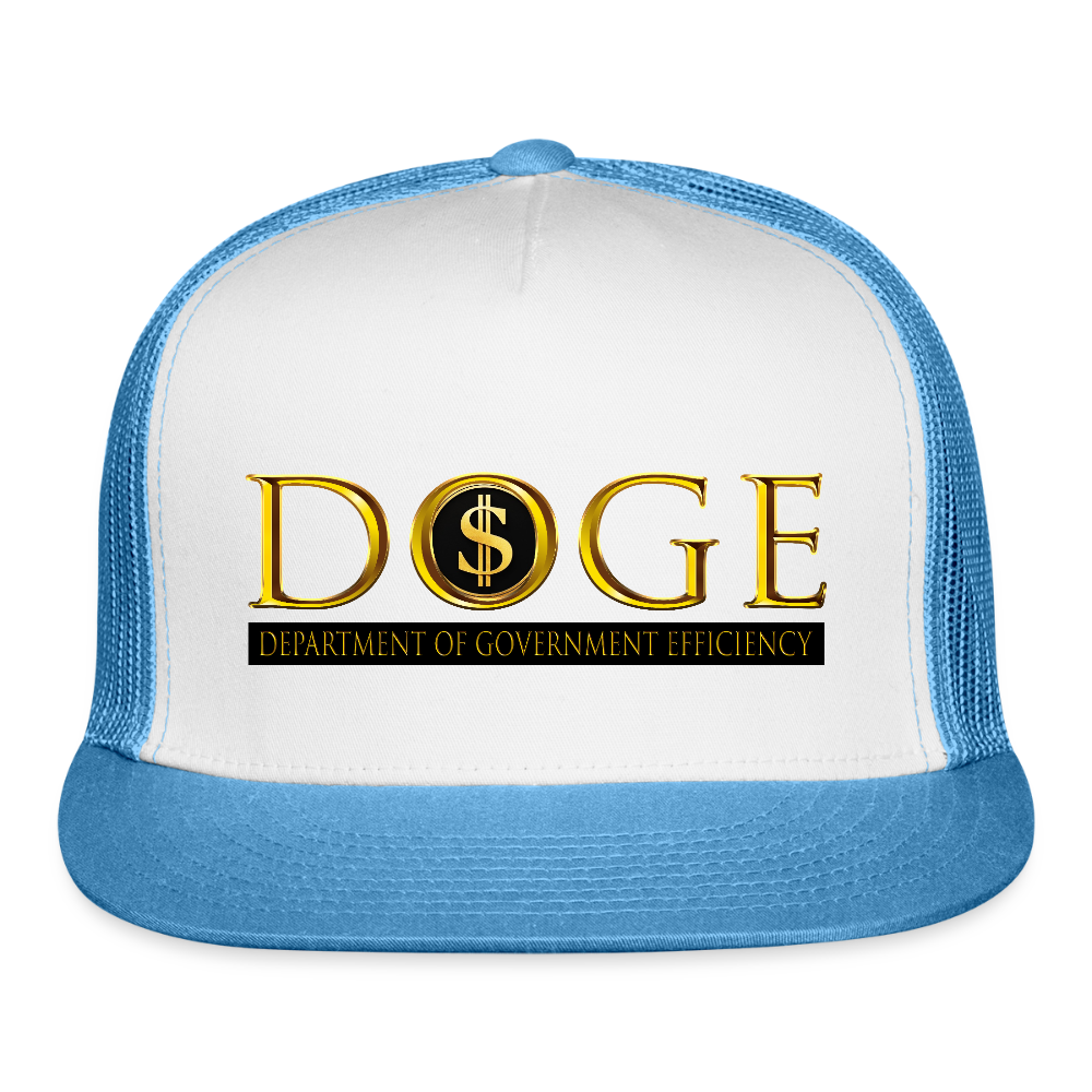 DOGE Department of Government Efficiency Trucker Hat - white/blue