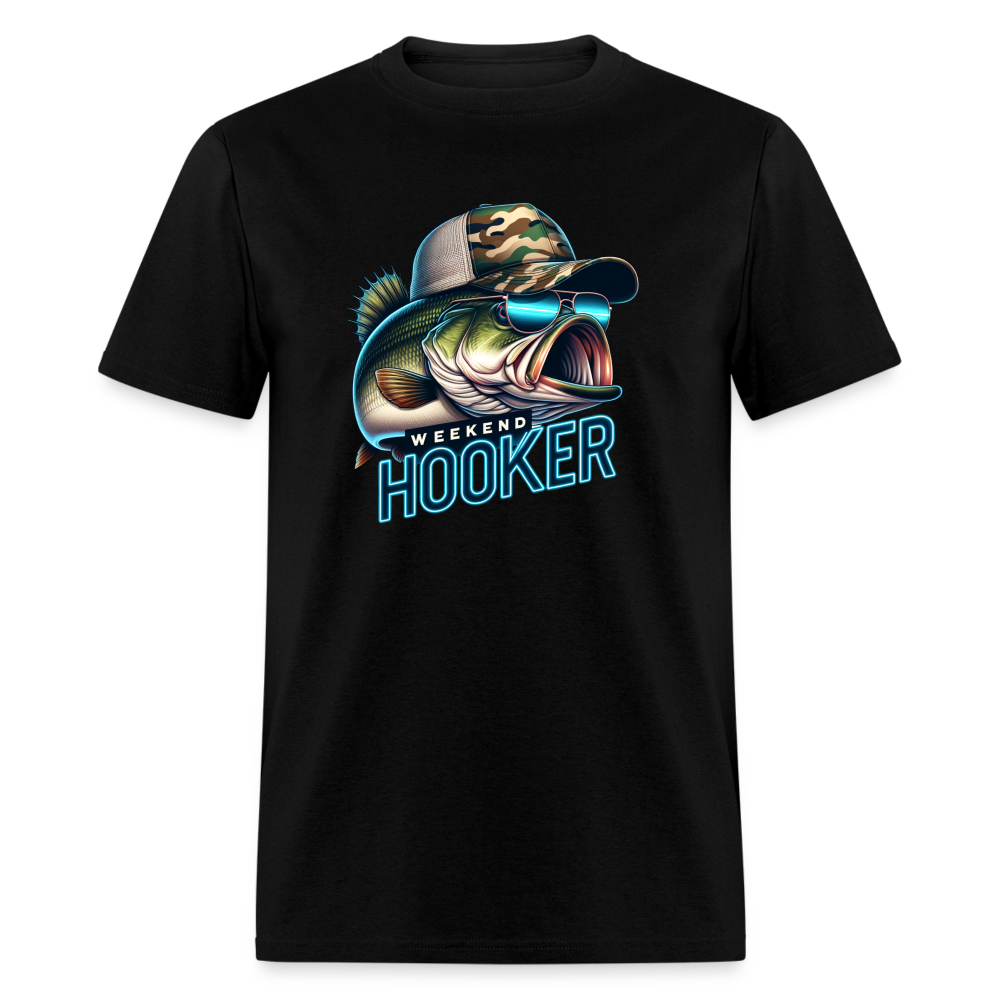 Weekend Hooker Funny Fishing Men's Classic T-Shirt - black