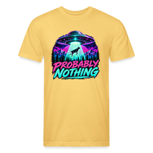 Probably Nothing UFO Alien Abduction – Men's Fitted Graphic T-Shirt - pastel yellow