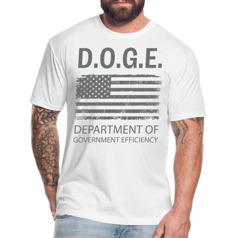 DOGE, Department of Government Efficiency Fitted Cotton/Poly T-Shirt by Next Level - white