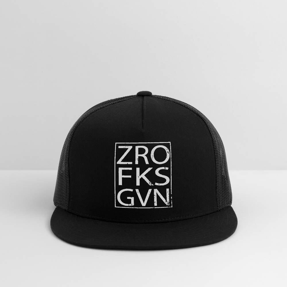 Zero Fucks Given Trucker Hat - black/black