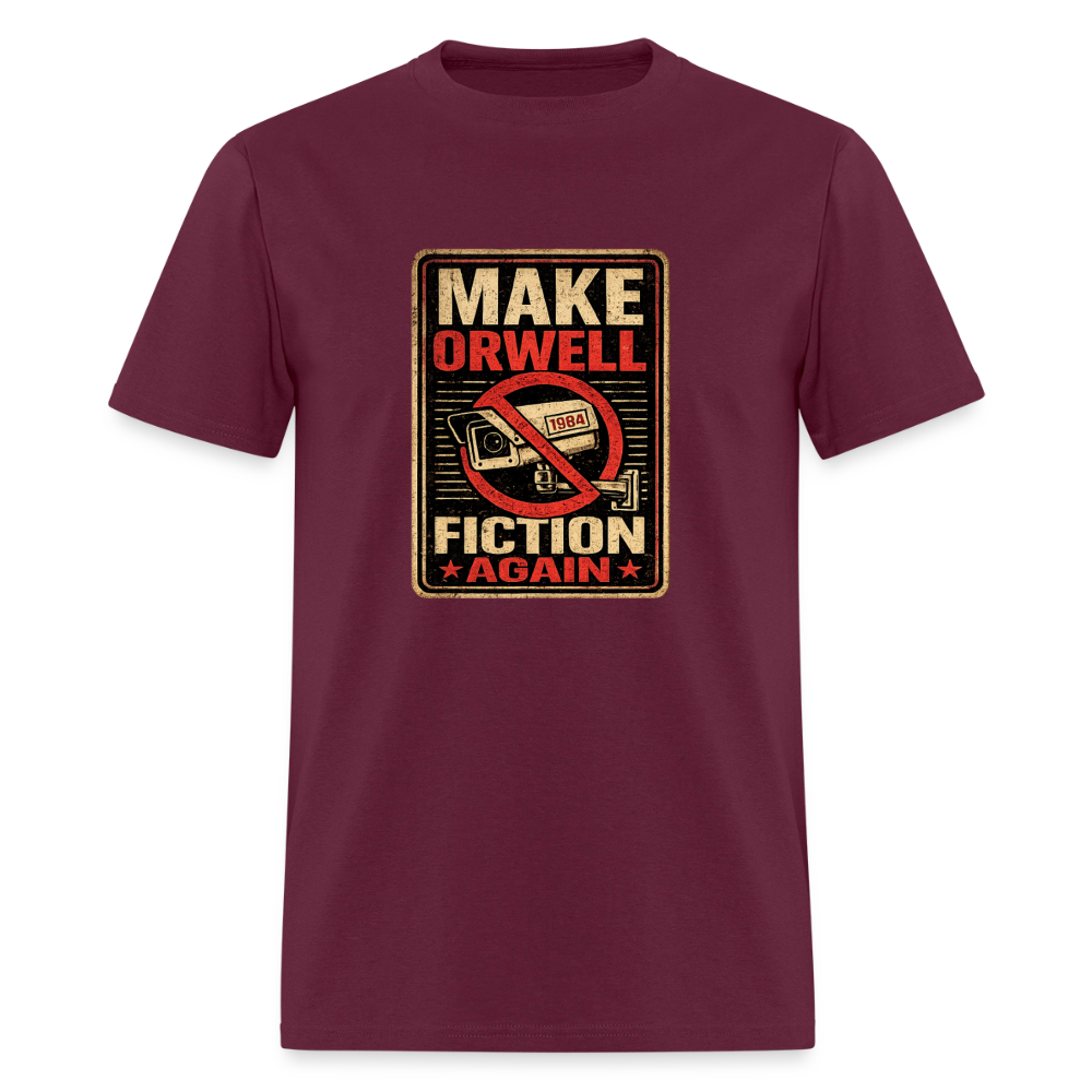 Make Orwell Fiction Again Men's T-Shirt - burgundy
