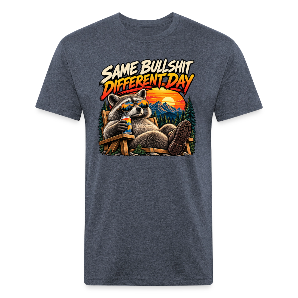 Same Bullshit Different Day – Men's Fitted Graphic T-Shirt - heather navy