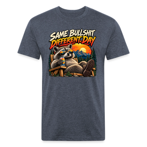 Same Bullshit Different Day – Men's Fitted Graphic T-Shirt - heather navy