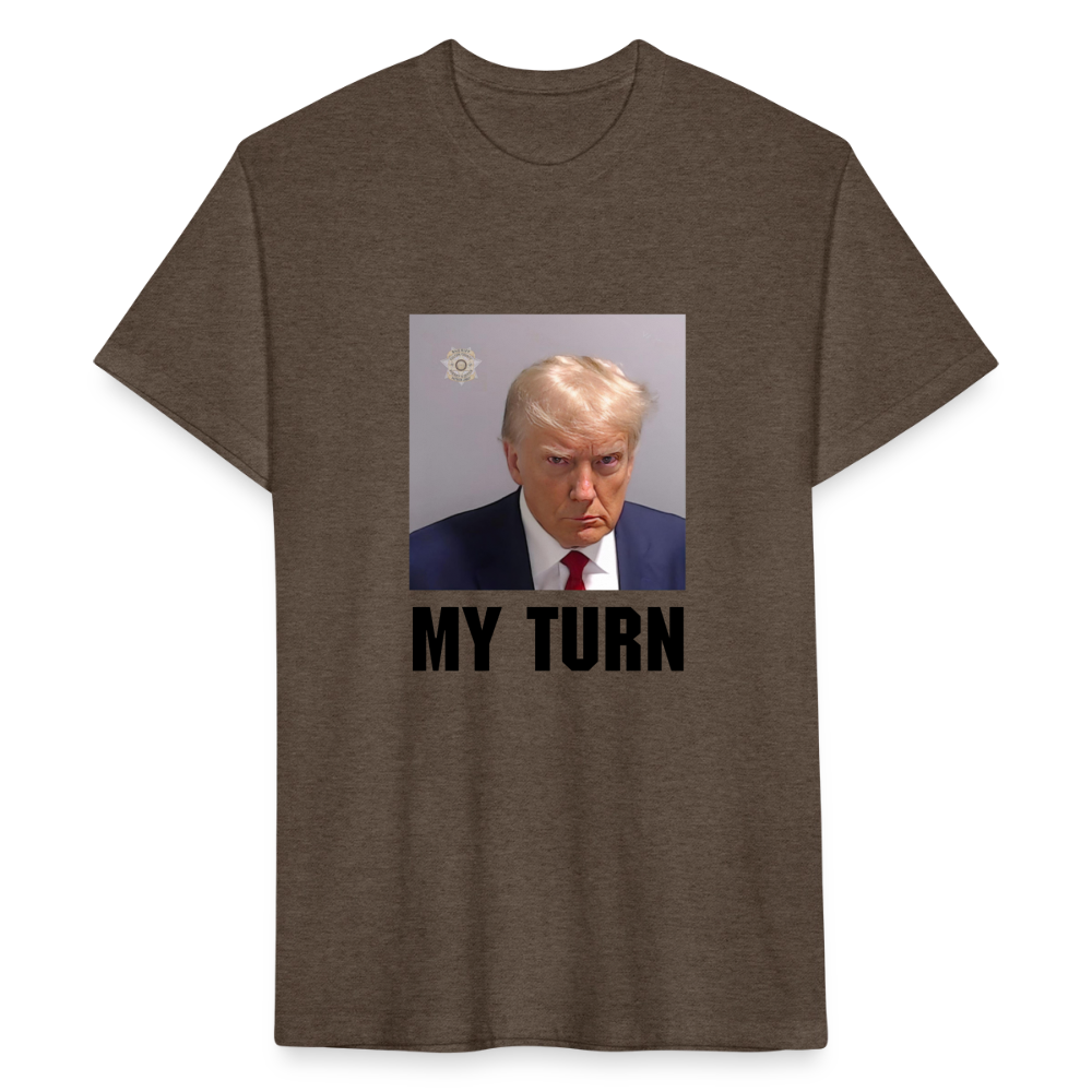 Trump Mugshot - My Turn Fitted Cotton/Poly T-Shirt by Next Level - heather espresso