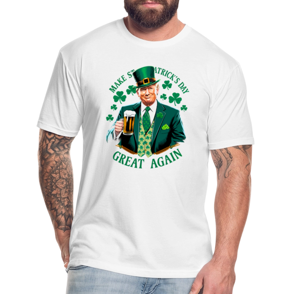 Make St. Patrick's Day Great Again Fitted Cotton/Poly T-Shirt by Next Level - white