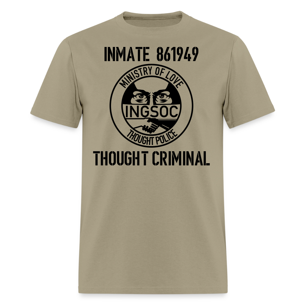 1984 book Inspired, Ministry of Love, Thought Police, Thought Criminal Classic T- Shirt - khaki