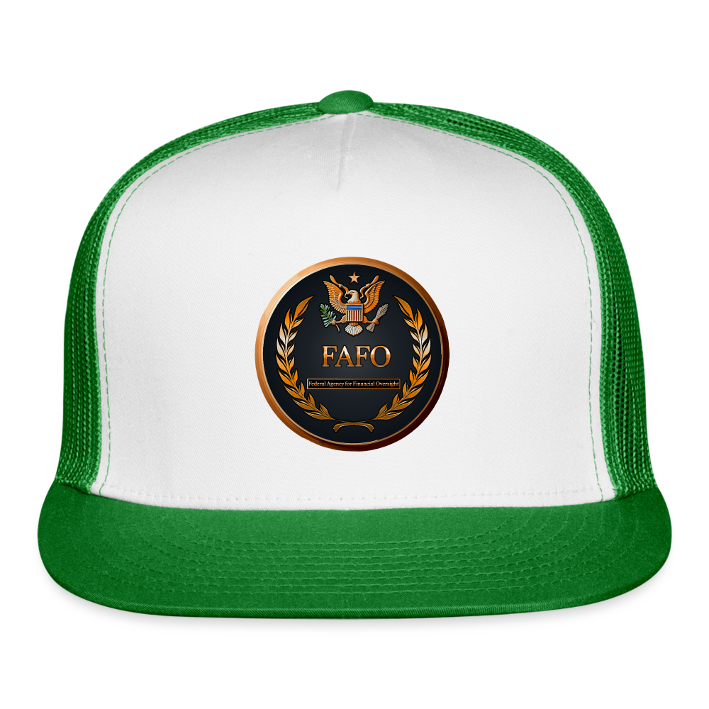 FAFO - Federal Agency for Financial Oversight - Trucker Hat - white/kelly green